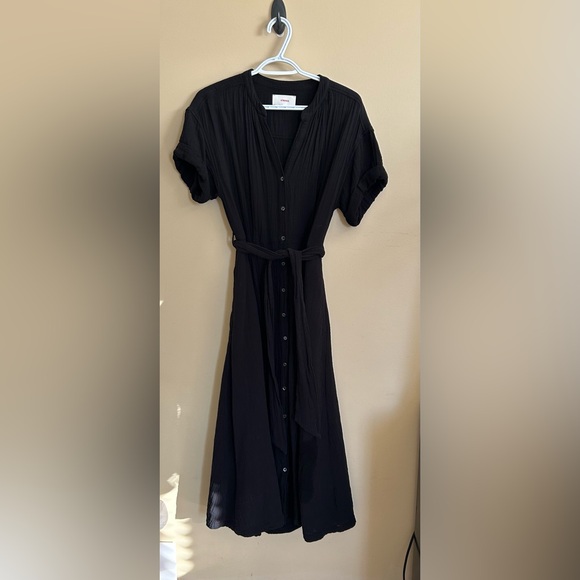 XiRENA Black Cotton Gauze Button-Up Tie Belt Maxi Dress - Picture 4 of 10